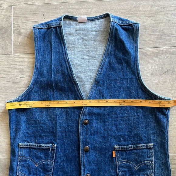 VTG 1970s Orange Tab Made in USA Levi’s Denim Vest - Picture 8 of 9